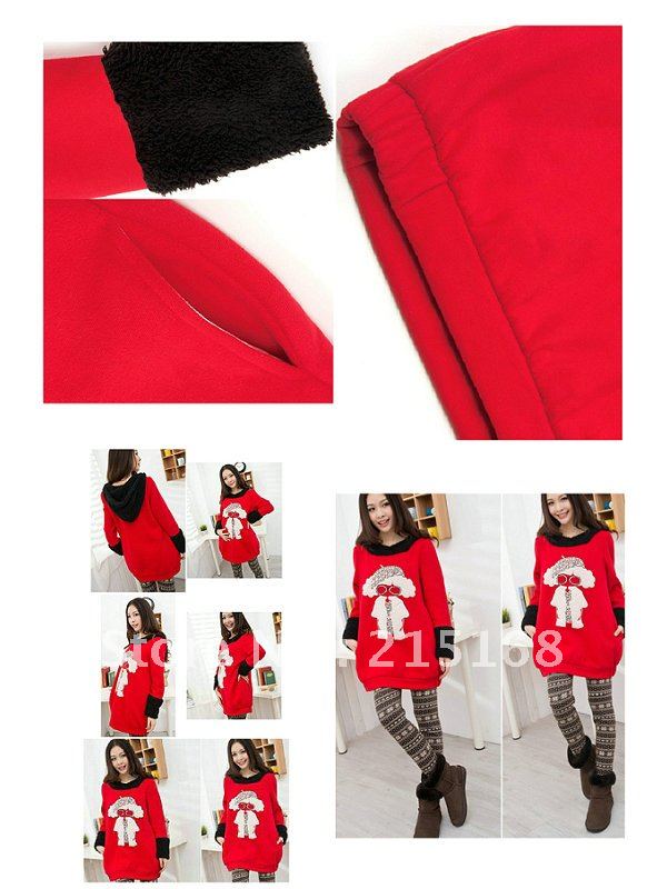 qiu dong outfit new pregnant woman coat fashion long-sleeved the lambs wool upset warm pregnant women who clothes