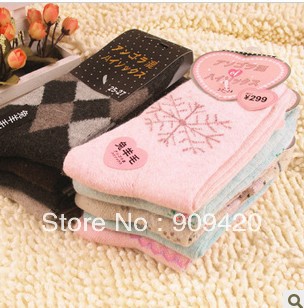 Qiu dong upset warm rabbit wool socks in tube socks wool socks socks terry socks