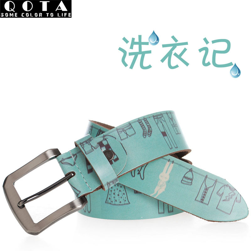 Qota belt trend doodle genuine leather strap women's fashion belt pn040