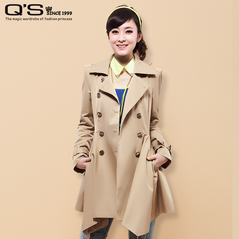 Qs women's 2013 spring fashion double breasted irregular sweep trench jdb114