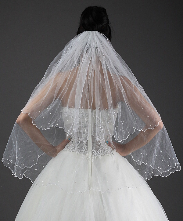 Quality bridal veil wedding dress veil pearl veil long veil ai102