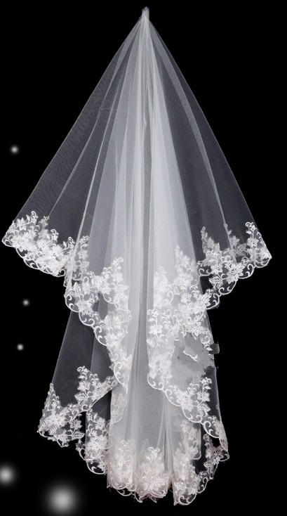 Quality bride lace veil decoration diameter 1.5 meters long design veil
