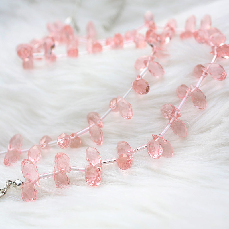 Quality drop treasures crystal peach blossom cerise color double-shoulder shoulder strap