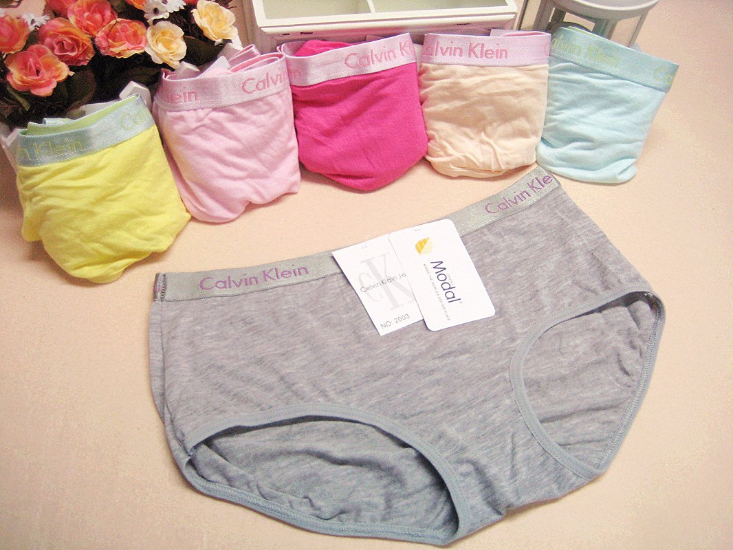 quality fabric solid color comfortable women's modal butt-lifting mid waist panties