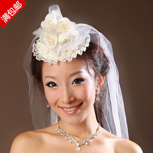 Quality flower girl veil flower girl hair accessory rose princess veil beautiful child veil fedoras hair accessory