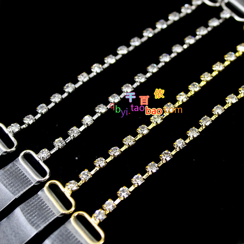 Quality steel buckle rhinestone scrub transparent shoulder strap double-shoulder underwear belt pectoral girdle high quality