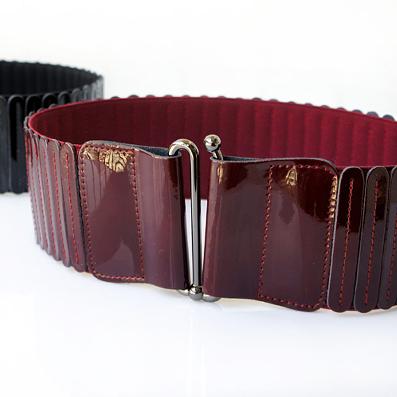 Quality strap fashion decoration wide belt elastic genuine leather cummerbund japanned leather female c481