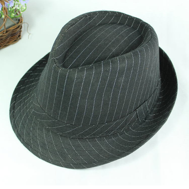 Quality stripe jazz hat formal dress hat suit hat quality fedoras