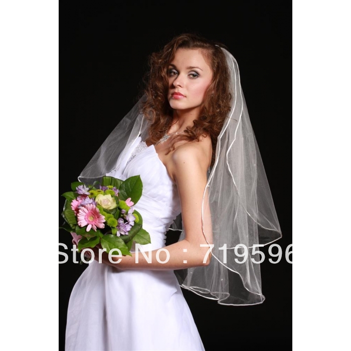 Quality yarn the bride wedding dress veil brief simulated-pearl veil 1.5 meters