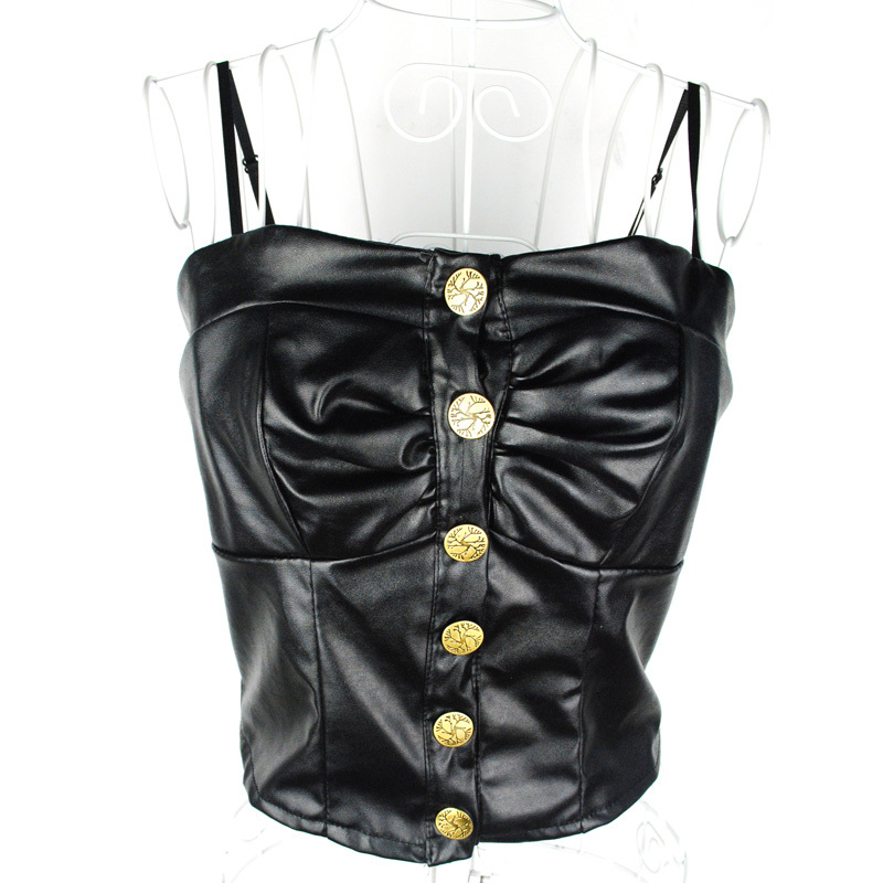 Queen - sexy leather fashion tube top - e105