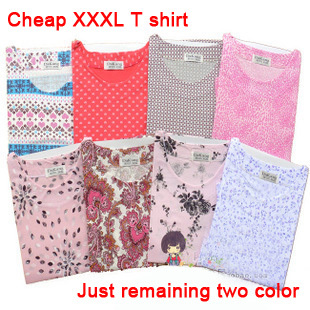 Quinquagenarian 100% women's cotton plus size t-shirt o-neck short-sleeve Lungewear