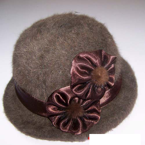 Quinquagenarian hat rabbit fur hat millinery fashion cap warm hat flower hat