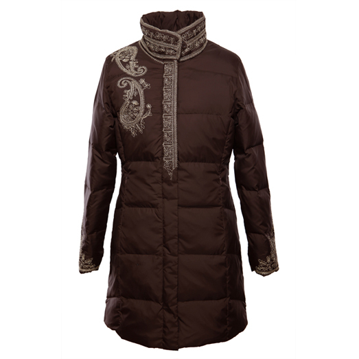 Quinquagenarian medium-long down coat seniority r-566