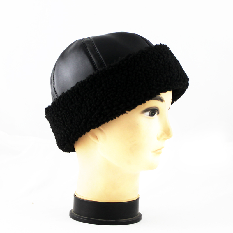 Quinquagenarian winter hats toe cap covering cap genuine leather Women ear protector cap thickening thermal Free delivery