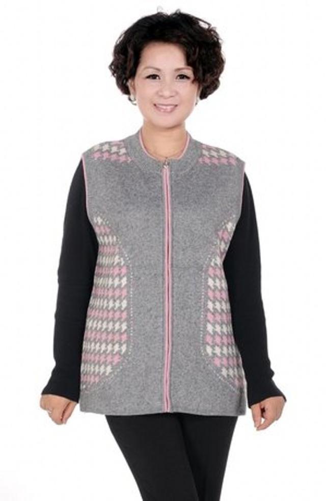 Quinquagenarian women's cashmere shoulder width sweater vest cardigan sweater vest plus size small