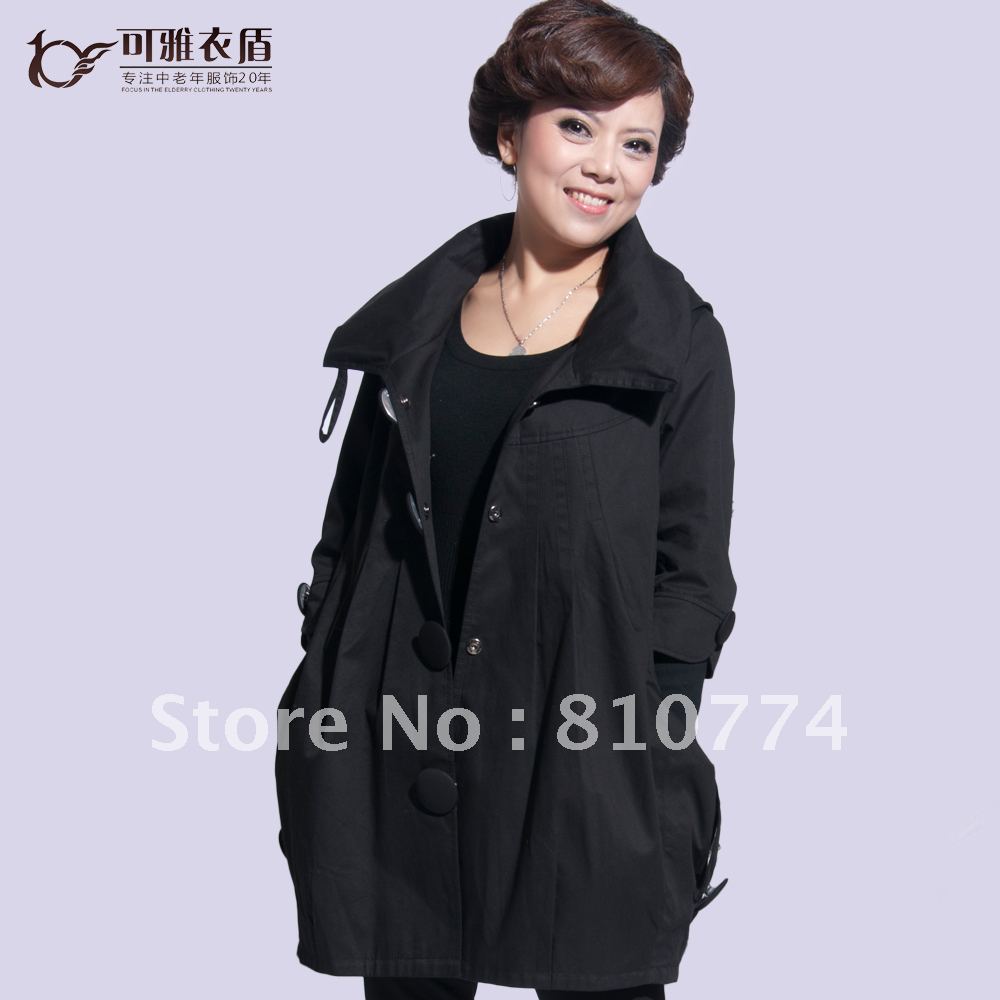 Quinquagenarian women's spring and autumn new arrival mother clothing middle-age women autumn plus size trench long design