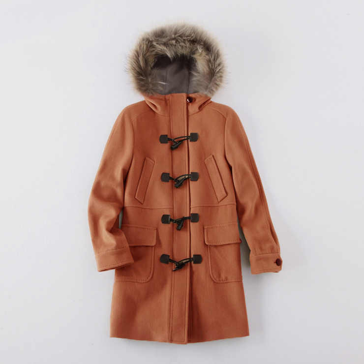 Qyd406 horn button wool cashmere overcoat winter t