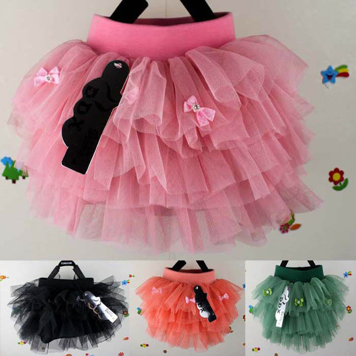QZ-12 Free shipping! baby girl yarn skirt pettiskirt TUTU style skirt solid type skirt 4 colors ball gown