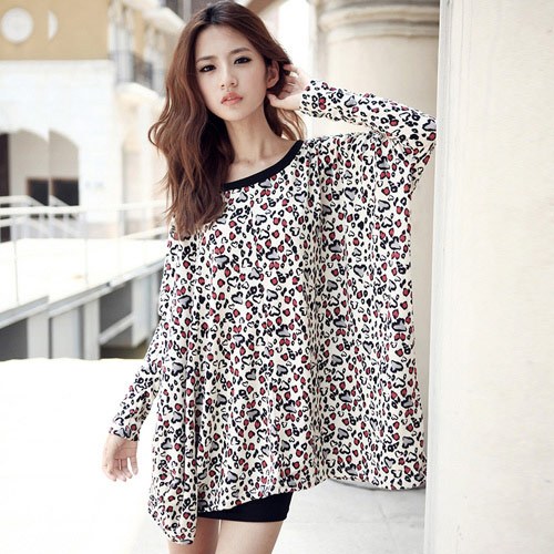 R 0404 real pictures with women's model casual o-neck long-sleeve loose plus size 340g pullover sweater