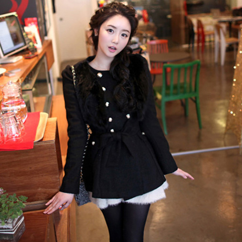 R3700h spring 2013 women's medium-long slim wool woolen overcoat women's thick outerwear trench