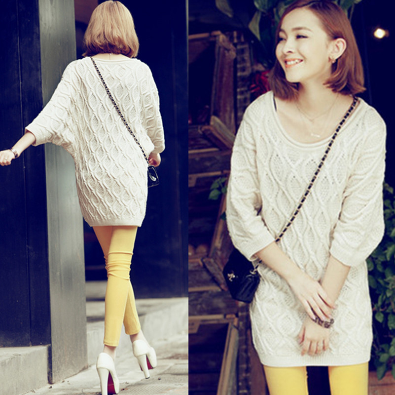 R6313x spring 2013 fashion personality loose batwing sleeve medium-long knitted sweater