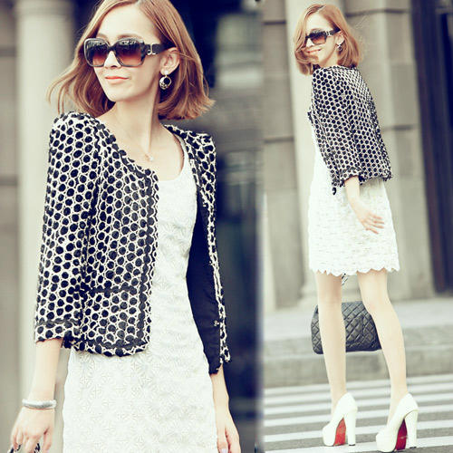 R8902 2012 autumn brief elegant design small short outerwear 380g