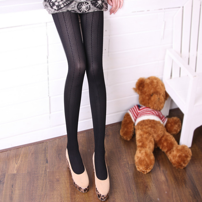 Rabbit black stovepipe shu wen twisted , dsmv jacquard pantyhose repair