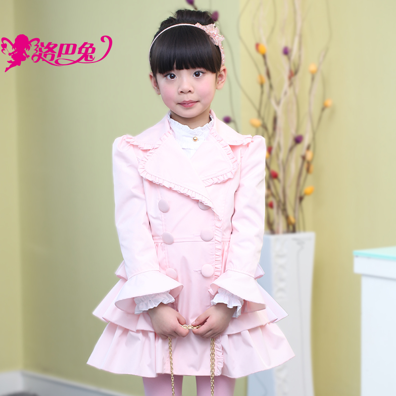 Rabbit children's clothing female child trench 2013 spring outerwear princess big boy child trench t392