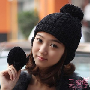 Rabbit fur hat the trend of yarn millinery knitted hat dm90013