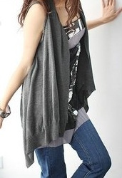 Rabbit hair blending cape type irregular sweep long design cardigan vest coat women's sweater