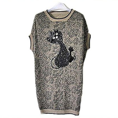 Rabbit hair loose medium-long sweater vest sweater women's