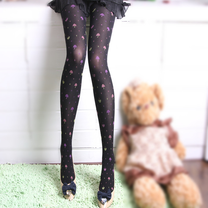Rabbit multicolour small umbrella dot velvet pantyhose