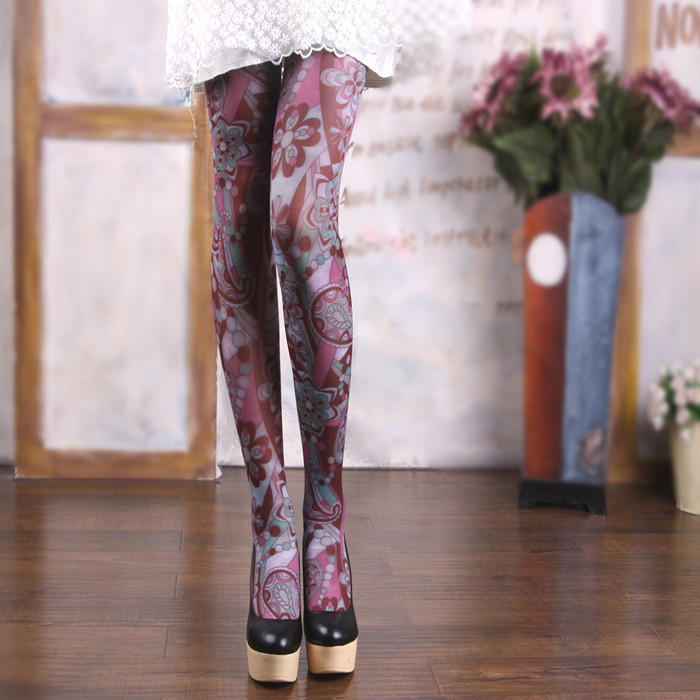 Rabbit ultra elastic flower pantyhose doodle pantyhose