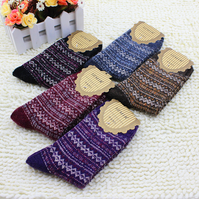 Rabbit wool socks  thermal women's thickening socks 100% cotton socks