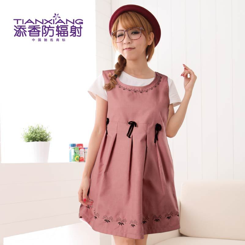 Radiation-resistant autumn pearl fiber maternity clothing vest skirt 68122 metal bellyached