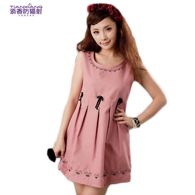 Radiation-resistant maternity clothing pearl fiber autumn and winter maternity dress 68122