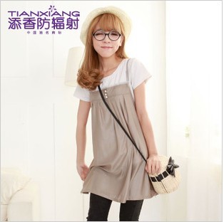 Radiation-resistant maternity clothing silver fiber spaghetti strap maternity dress autumn metal bellyached 88150