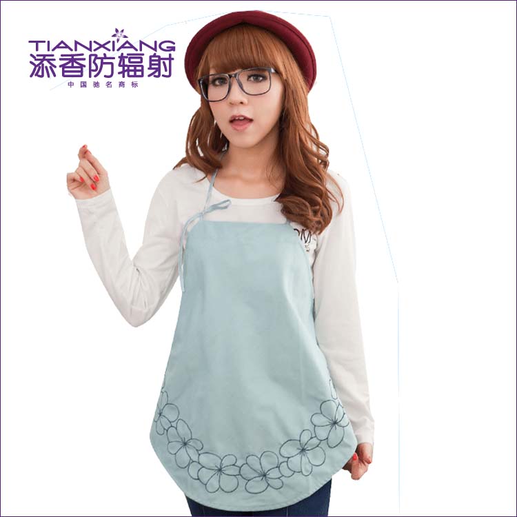 Radiation-resistant metal fiber radiation-resistant spaghetti strap maternity embroidered apron 10423