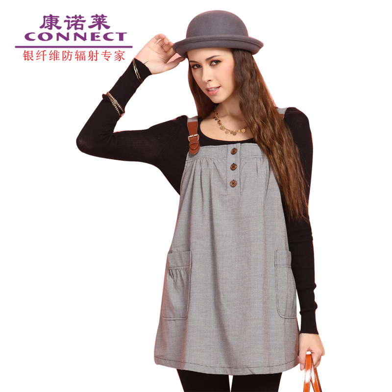 Radiation-resistant shoulder strap leather houndstooth silver fiber maternity clothing cf66100