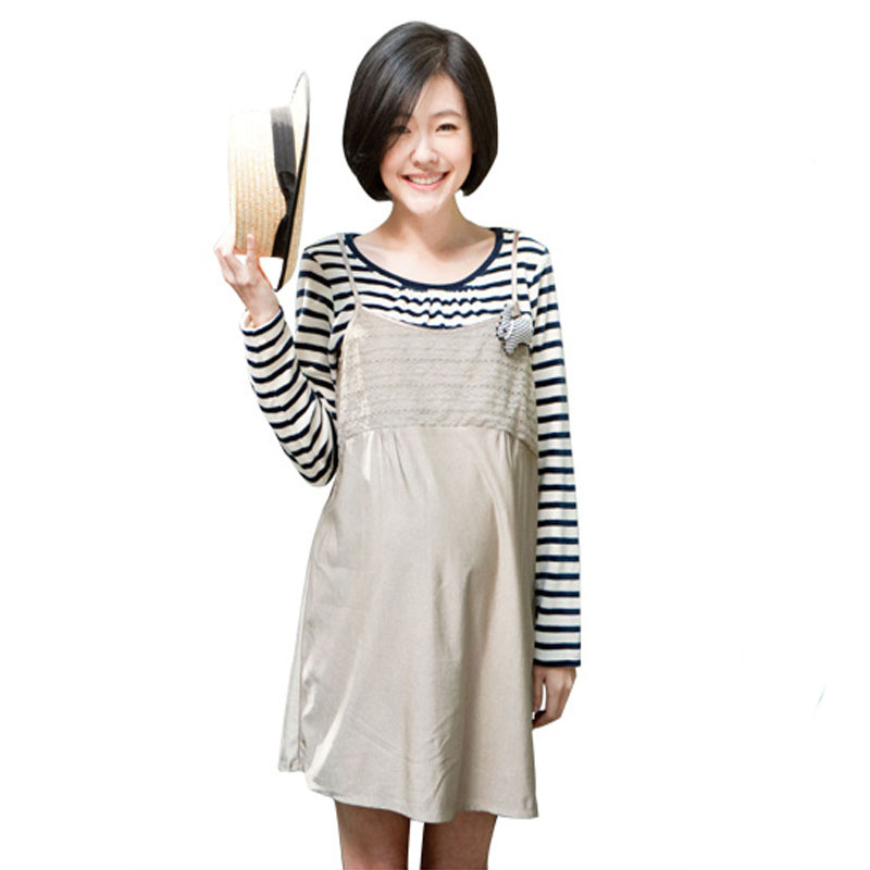 Radiation-resistant silver ion silver fiber spaghetti strap maternity clothing one-piece dress 4551117
