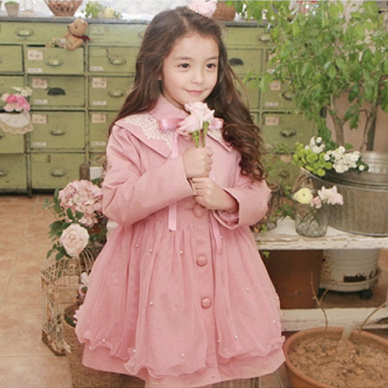 Radish children's clothing spring 2013 female child trench outerwear princess spring and autumn trench