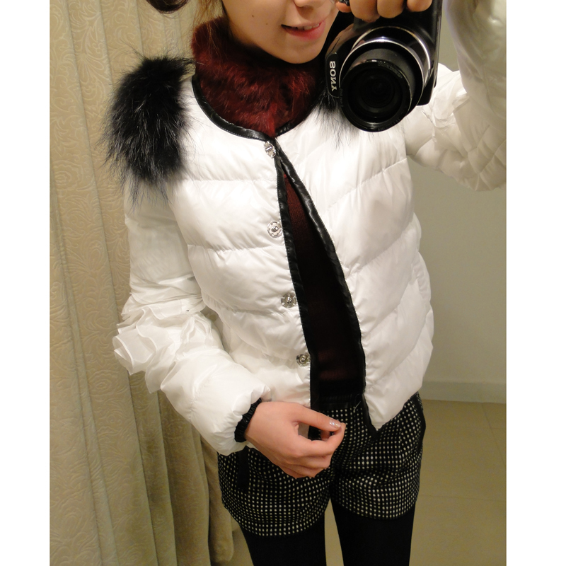 Radish small mouse winter wool thermal slim leather wadded jacket 2 m1535