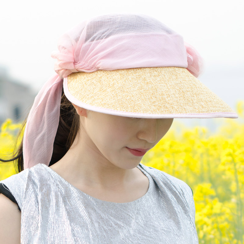Raffia hat summer women's sunbonnet big flower summer hat visor sun hat c123