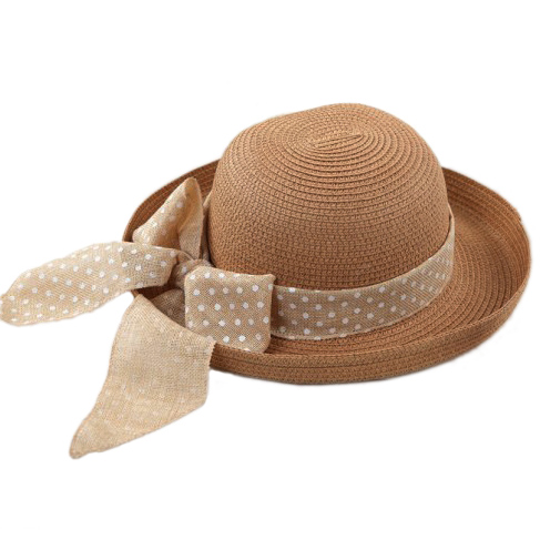 Raffia hat women's summer sunbonnet linen ribbon straw braid bucket hats beach cap a162