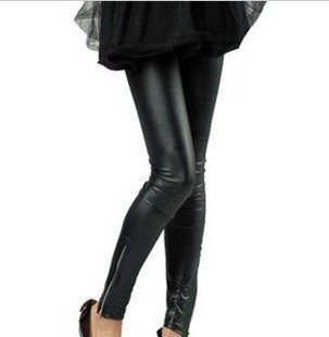 Rage, Black Matte Leather 2011 playing Leggings imitation leather pants pantyhose foot and mouth zipper