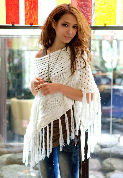 Raider clothing e008 super twisted tassel yarn cloak sweater 280g