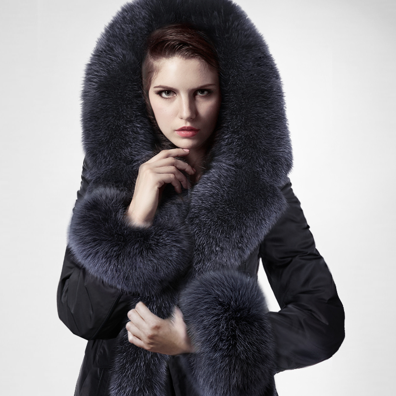 Rara 2012 luxury large fur collar medium-long thickening fur down coat female 3001