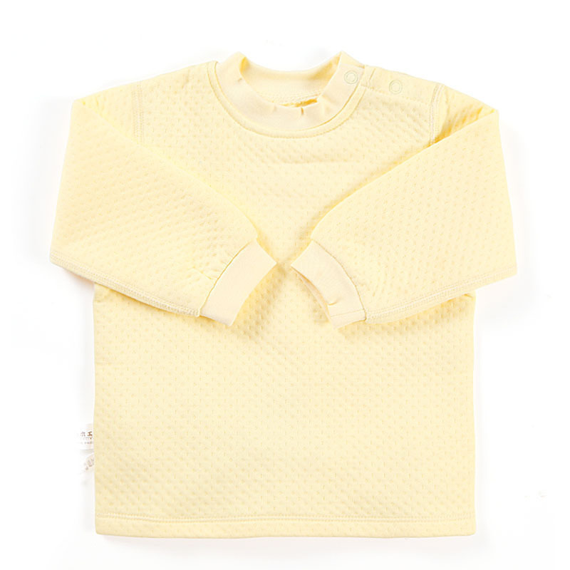 Rattan carpenter's autumn and winter thermal baby underwear thickening pa884-86y cotton-padded pullover open shoulder top