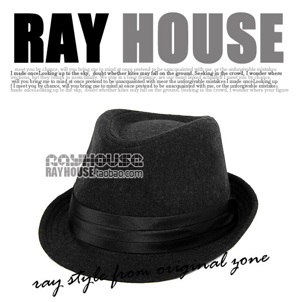 Ray house 2012 black silk small fedoras jazz hat