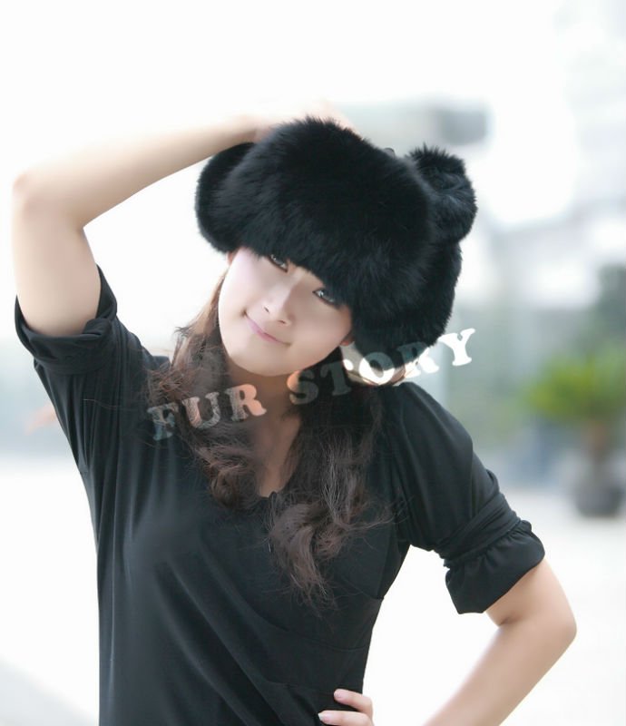 Real good quality Fox fur hat pelt hat / earmuff various color BOTH  for man and Women